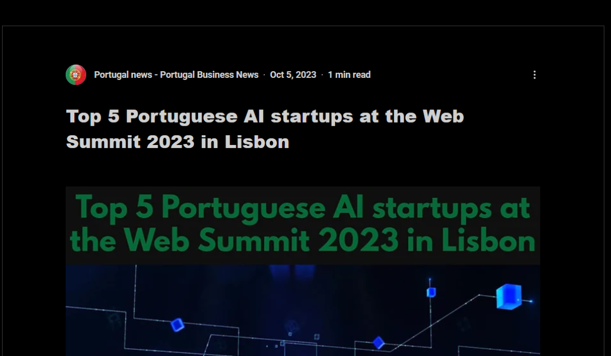Top 5 Portuguese AI startups at the Web Summit 2023 in Lisbon